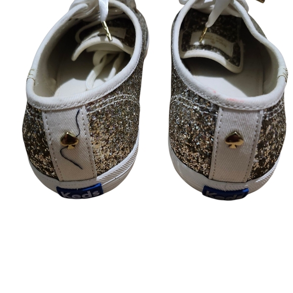Kate Spade Keds Glittery Gold and White Sneakers - 9.5 - Picture 3 of 4